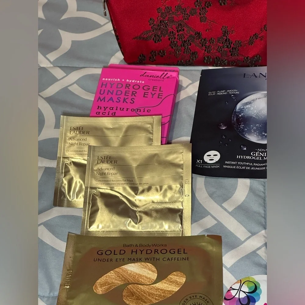 Spa Day Bundle • Estee Lauder • Lancôme • Hydrogel Eye Masks - Cosmetic Bag